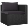 Set Divani da Giardino 9 pz con Cuscini in Polyrattan Nero