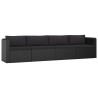 Set Divani da Giardino 9 pz con Cuscini in Polyrattan Nero