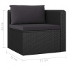 Set Divani da Giardino 9 pz con Cuscini in Polyrattan Nero