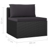 Set Divani da Giardino 9 pz con Cuscini in Polyrattan Nero