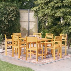 Set da Pranzo da Giardino 9 pz in Legno Massello di Teak