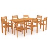 Set da Pranzo da Giardino 9 pz in Legno Massello di Teak