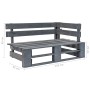 Divano Angolare da Giardino Pallet Legno Pino Impregnato Grigio