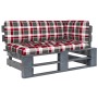 Divano Angolare da Giardino Pallet Legno Pino Impregnato Grigio