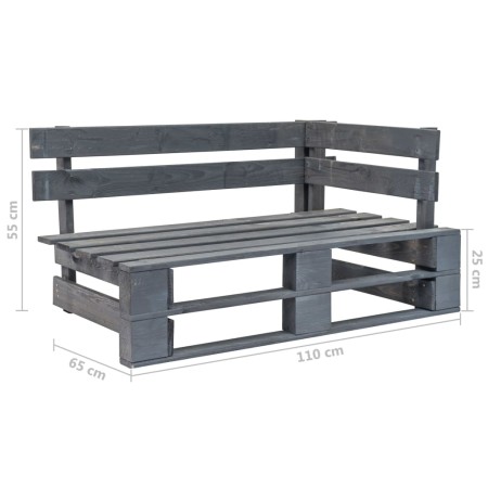 Set Divani in Pallet con Cuscini 6 pz in Pino Impregnato Grigio