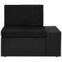 Set Divani da Giardino 5 pz con Cuscini in Polyrattan Nero