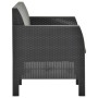 Divano da Giardino 2 Posti con Cuscini in Rattan PP Antracite