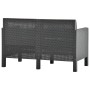 Divano da Giardino 2 Posti con Cuscini in Rattan PP Antracite