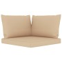 Set Salotto da Giardino 6 pz con Cuscini Beige