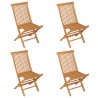 Set da Pranzo da Giardino 5 pz in Legno Massello di Teak