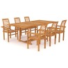 Set da Pranzo da Giardino 7 pz in Legno Massello di Teak