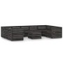 Set Salotto da Giardino 10pz in Legno di Pino Impregnato Grigio