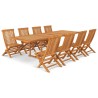 Set da Pranzo 9 pz in Legno Massello di Teak