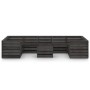Set Salotto da Giardino 10pz in Legno di Pino Impregnato Grigio