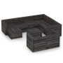 Set Salotto da Giardino 10pz in Legno di Pino Impregnato Grigio