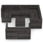 Set Salotto da Giardino 10pz in Legno di Pino Impregnato Grigio