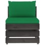 Set Salotto Giardino con Cuscini 10 pz Legno Impregnato Grigio