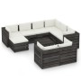 Set Salotto Giardino con Cuscini 10 pz Legno Impregnato Grigio