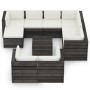 Set Salotto Giardino con Cuscini 10 pz Legno Impregnato Grigio