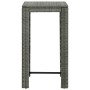 Set Bar da Giardino 3 pz con Braccioli in Polyrattan Grigio