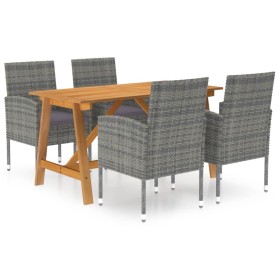 Set Mobili da Pranzo per Giardino 5 pz Grigio