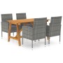 Set Mobili da Pranzo per Giardino 5 pz Grigio