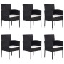 Set Mobili da Pranzo per Giardino 7 pz Nero