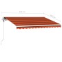 Tenda da Sole Automatica Autoportante 350x250cm Arancio Marrone