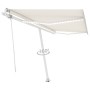 Tenda Automatica con Sensore Vento e LED 450x300 cm Crema