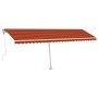 Tenda Automatica Sensore Vento e LED 600x300 cm Arancio Marrone