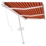 Tenda Automatica Sensore Vento e LED 600x300 cm Arancio Marrone