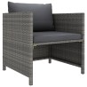 Set Divani da Giardino 6 pz con Cuscini in Polyrattan Grigio