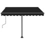 Tenda da Sole Retrattile Manuale con LED 300x250 cm Antracite