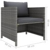 Set Divani da Giardino 6 pz con Cuscini in Polyrattan Grigio