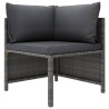 Set Divani da Giardino 7 pz con Cuscini in Polyrattan Grigio