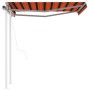 Tenda Retrattile Automatica con Pali 3,5x2,5m Arancio e Marrone