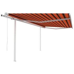 Tenda da Sole Retrattile Automatica Pali 4,5x3m Arancio Marrone