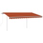 Tenda da Sole Retrattile Automatica Pali 4,5x3m Arancio Marrone