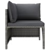 Set Divani da Giardino 11 pz con Cuscini in Polyrattan Grigio