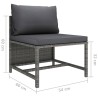 Set Divani da Giardino 11 pz con Cuscini in Polyrattan Grigio