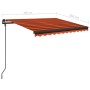 Tenda Retrattile Manuale con LED 3,5x2,5m Arancio e Marrone