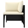 Set Divani da Giardino 6 pz con Cuscini in Polyrattan Nero