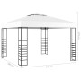 Gazebo da Giardino con Luci a Stringa LED 3x3 m Bianco