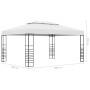 Gazebo con Stringa di Luci LED 4x3x2,7 m Bianco