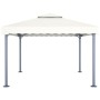 Gazebo con Stringa di Luci LED 400x300 cm Crema in Alluminio