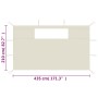 Pareti con Finestre per Gazebo 2 pz Crema