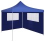 Parete con Finestre per Gazebo 4x2 m Blu