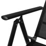 Set Mobili da Pranzo da Giardino 7 pz in Alluminio Nero