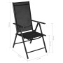 Set Mobili da Pranzo da Giardino 7 pz in Alluminio Nero