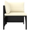 Set Divani da Giardino 9 pz con Cuscini in Polyrattan Nero